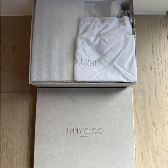 JIMMY CHOO White Satin Pearl Bridal SACARIA 120 Platform Heels 39/8, In Box, A++ - Picture 13 of 16